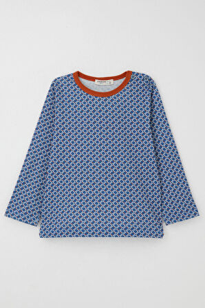 Breeze Erkek Çocuk Pijama Takımı Kare Desenli 1-3 Yaş, Mavi