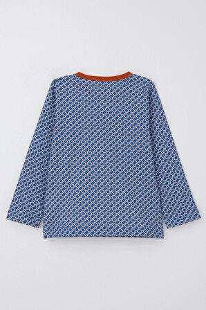 Breeze Erkek Çocuk Pijama Takımı Kare Desenli 1-3 Yaş, Mavi