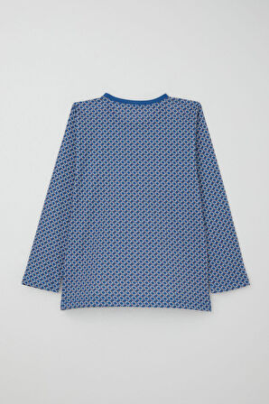 Breeze Erkek Çocuk Pijama Takımı Kare Desenli 9-12 Yaş, Mavi