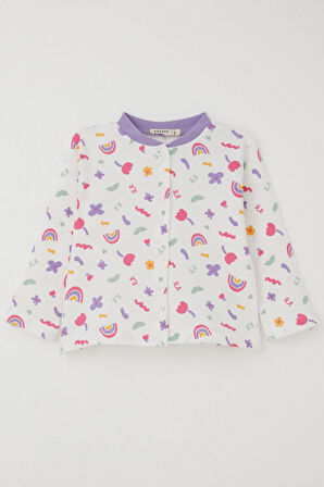 Breeze Kız Bebek Pijama Takımı Baharın Renkleri 4 Ay-1 Yaş, Beyaz