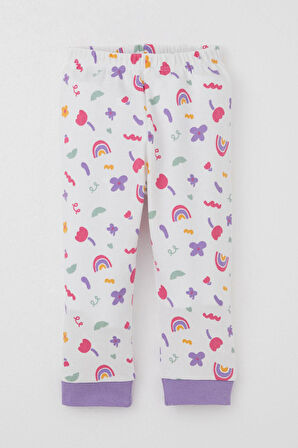 Breeze Kız Bebek Pijama Takımı Baharın Renkleri 4 Ay-1 Yaş, Beyaz