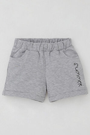 Breeze Kız Çocuk Şortlu Takım Yaz Temalı Karpuz Dilimi Baskılı 3-8 Yaş, Pudra