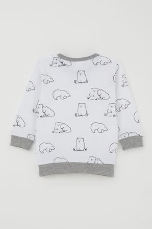 Breeze Erkek Bebek Pijama Takımı Omuzdan Patlı Sevimli Kutup Ayıcığı Desenli 4 Ay-1 Yaş, Beyaz