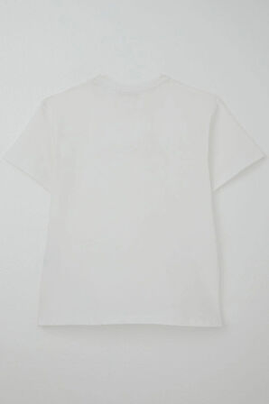 Breeze Erkek Çocuk Tişört Kabartma Yazı Baskılı 9-14 Yaş, Ekru