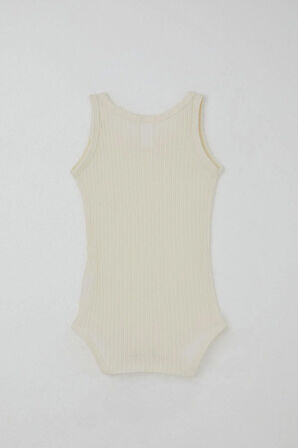 Breeze Kız Bebek Çıtçıtlı Atlet Zıbın Body Jakarlı 9 Ay-3 Yaş, Ekru