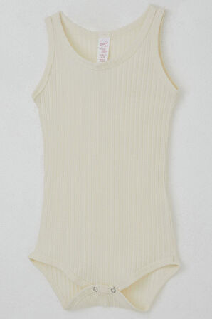 Breeze Kız Bebek Çıtçıtlı Atlet Zıbın Body Jakarlı 9 Ay-3 Yaş, Ekru
