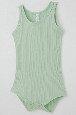 Breeze Kız Bebek Çıtçıtlı Atlet Zıbın Body Jakarlı 9 Ay-3 Yaş, Su Yeşili