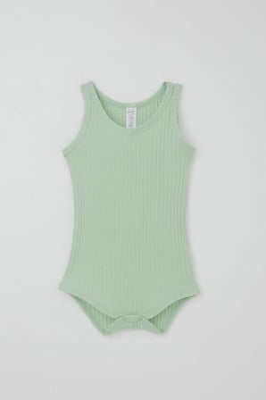 Breeze Kız Bebek Çıtçıtlı Atlet Zıbın Body Jakarlı 9 Ay-3 Yaş, Su Yeşili