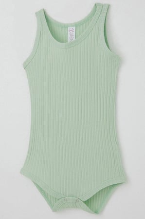 Breeze Kız Bebek Çıtçıtlı Atlet Zıbın Body Jakarlı 9 Ay-3 Yaş, Su Yeşili