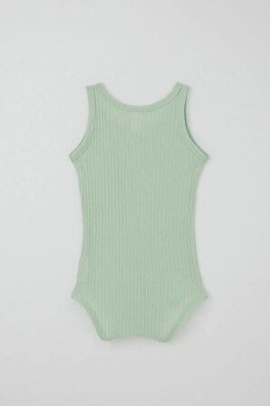 Breeze Kız Bebek Çıtçıtlı Atlet Zıbın Body Jakarlı 9 Ay-3 Yaş, Su Yeşili