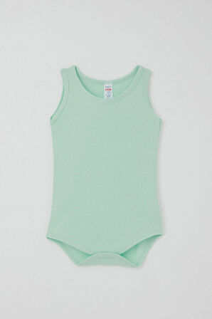 Breeze Erkek Bebek Çıtçıtlı Atlet Zıbın Body Basic 9 Ay-3 Yaş, Su Yeşili