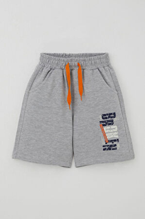 Breeze Erkek Çocuk Şortlu Takım Yazı Baskılı Bağcık Aksesuarlı 8-14 Yaş, Bej