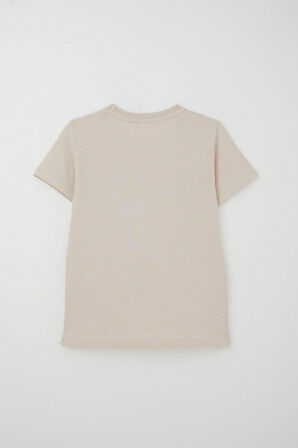 Breeze Erkek Çocuk Şortlu Takım Yazı Baskılı Bağcık Aksesuarlı 8-14 Yaş, Bej