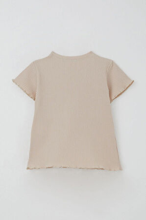 Breeze Kız Çocuk Taytlı Takım Simli Yazı Baskılı 1.5-5 Yaş, Bej