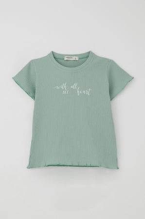 Breeze Kız Çocuk Taytlı Takım Simli Yazı Baskılı 1.5-5 Yaş, Mint Yeşili