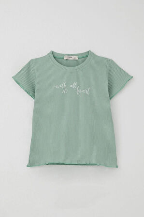 Breeze Kız Çocuk Taytlı Takım Simli Yazı Baskılı 1.5-5 Yaş, Mint Yeşili