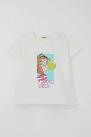 Breeze Kız Çocuk Taytlı Takım Sakız Kraliçesi Kız Baskılı 1.5-5 Yaş, Ekru