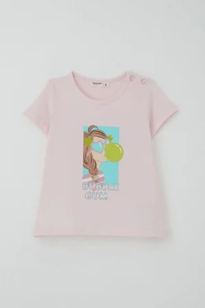 Breeze Kız Çocuk Taytlı Takım Sakız Kraliçesi Kız Baskılı 1.5-5 Yaş, Pembe