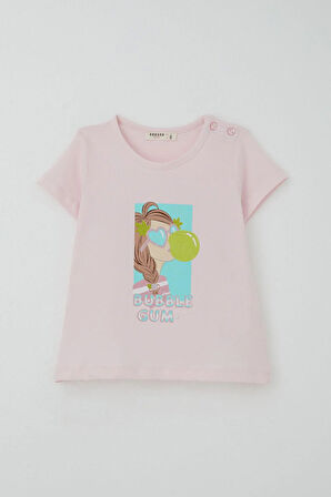 Breeze Kız Çocuk Taytlı Takım Sakız Kraliçesi Kız Baskılı 1.5-5 Yaş, Pembe