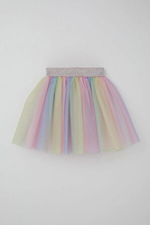 Breeze Kız Çocuk Tütü Etek Renkli Tüllü 5-10 Yaş, Karışık Renk