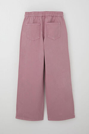 Breeze Kız Çocuk Gabardin Pantolon Geniş Paça Beli Lastikli 5-9 Yaş, Gülkurusu