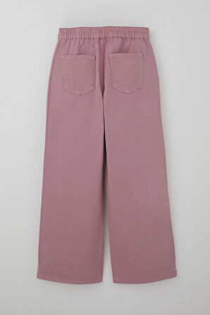 Breeze Kız Çocuk Gabardin Pantolon Geniş Paça Beli Lastikli 10-14 Yaş, Gülkurusu