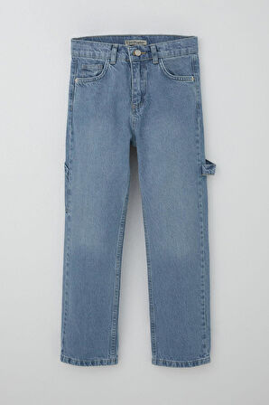 Breeze Erkek Çocuk Jean Pantolon Marangoz Model 10-14 Yaş, Açık Mavi
