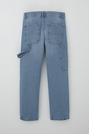 Breeze Erkek Çocuk Jean Pantolon Marangoz Model 10-14 Yaş, Açık Mavi