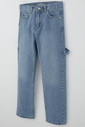 Breeze Erkek Çocuk Jean Pantolon Marangoz Model 10-14 Yaş, Açık Mavi