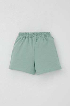 Breeze Kız Çocuk Şort Etek Fiyonk Aksesuarlı Fırfırlı 3-8 Yaş, Su Yeşili