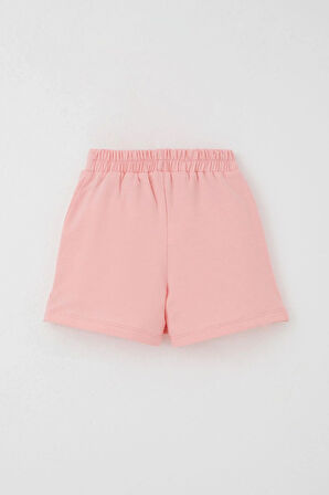 Breeze Kız Çocuk Şort Etek Fiyonk Aksesuarlı Fırfırlı 3-8 Yaş, Somon