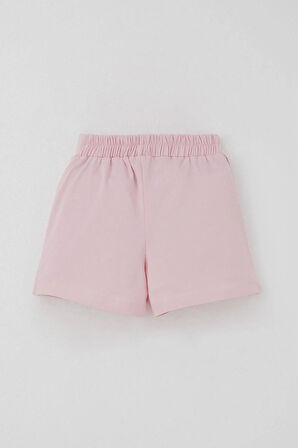 Breeze Kız Çocuk Şort Etek Fiyonk Aksesuarlı Fırfırlı 3-8 Yaş, Pembe