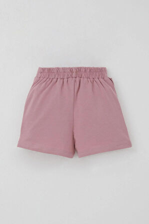 Breeze Kız Çocuk Şort Etek Fiyonk Aksesuarlı Fırfırlı 3-8 Yaş, Gülkurusu