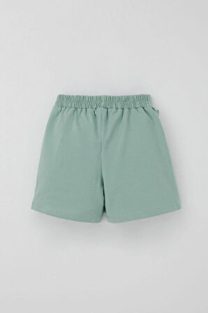 Breeze Kız Çocuk Şort Etek Fiyonk Aksesuarlı Fırfırlı 6-10 Yaş, Su Yeşili