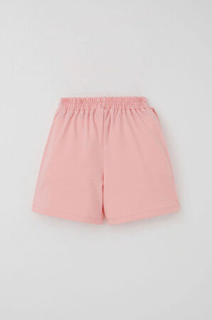 Breeze Kız Çocuk Şort Etek Fiyonk Aksesuarlı Fırfırlı 6-10 Yaş, Somon