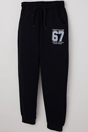 Breeze Erkek Çocuk Eşofman Alt Nakışlı Bağcık Akesuarlı 4-8 Yaş, Lacivert