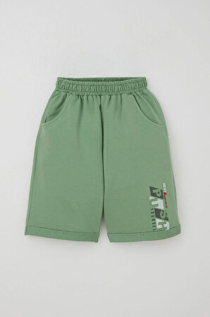 Breeze Kız Çocuk Şortlu Takm Yazı Baskılı Beli Lastikli Cepli 6-12 Yaş, Siyah