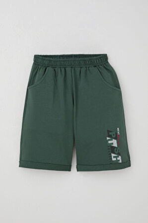 Breeze Kız Çocuk Şortlu Takm Yazı Baskılı Beli Lastikli Cepli 6-12 Yaş, Ekru