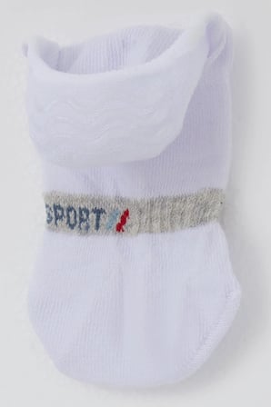 Katamino Erkek Çocuk Babet Çorap Sport Yazı Baskılı 7-14 Yaş, Beyaz