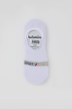 Katamino Erkek Çocuk Babet Çorap Sport Yazı Baskılı 7-14 Yaş, Beyaz