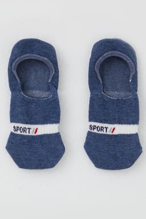 Katamino Erkek Çocuk Babet Çorap Sport Yazı Baskılı 7-14 Yaş, Koyu Mavi