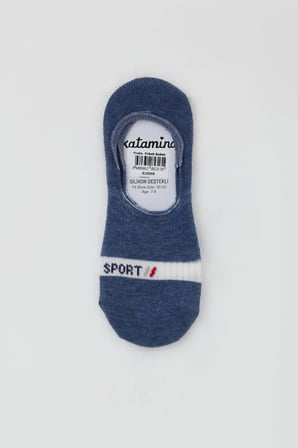 Katamino Erkek Çocuk Babet Çorap Sport Yazı Baskılı 7-14 Yaş, Koyu Mavi