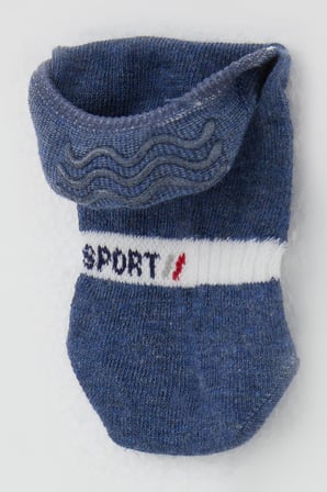Katamino Erkek Çocuk Babet Çorap Sport Yazı Baskılı 7-14 Yaş, Koyu Mavi