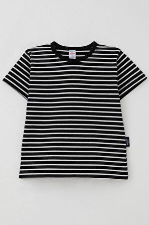 Breeze Erkek Çocuk Tişört Çizgili 3-7 Yaş, Siyah