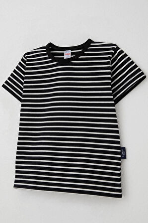 Breeze Erkek Çocuk Tişört Çizgili 3-7 Yaş, Siyah