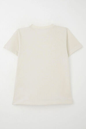 Breeze Erkek Çocuk Tişört Basic 4-14 Yaş, Ekru