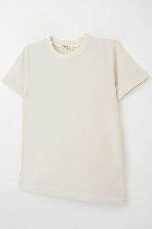 Breeze Erkek Çocuk Tişört Basic 4-14 Yaş, Ekru