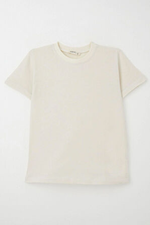 Breeze Erkek Çocuk Tişört Basic 4-14 Yaş, Ekru