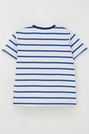 Breeze Erkek Çocuk Tişört Patlı Çizgili 1-4 Yaş, Beyaz