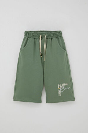 Breeze Erkek Çocuk Şortlu Takım Sıfır Kollu Yarış Pistinin Kahramanı Araba Baskılı 5-10 Yaş, Krem